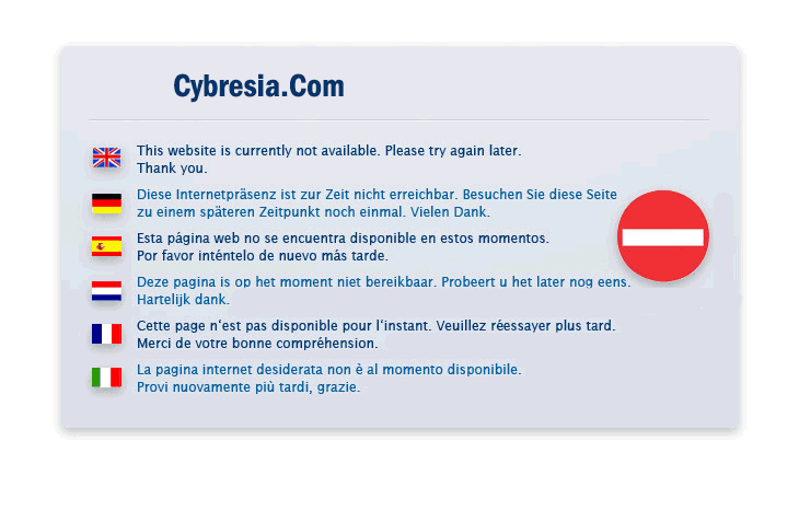 The Cybresia Server is currently not available. Please try again later.